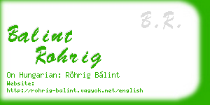 balint rohrig business card